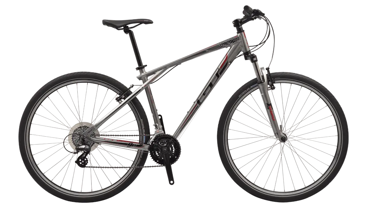 Grey and Black Hybrid Bicycle