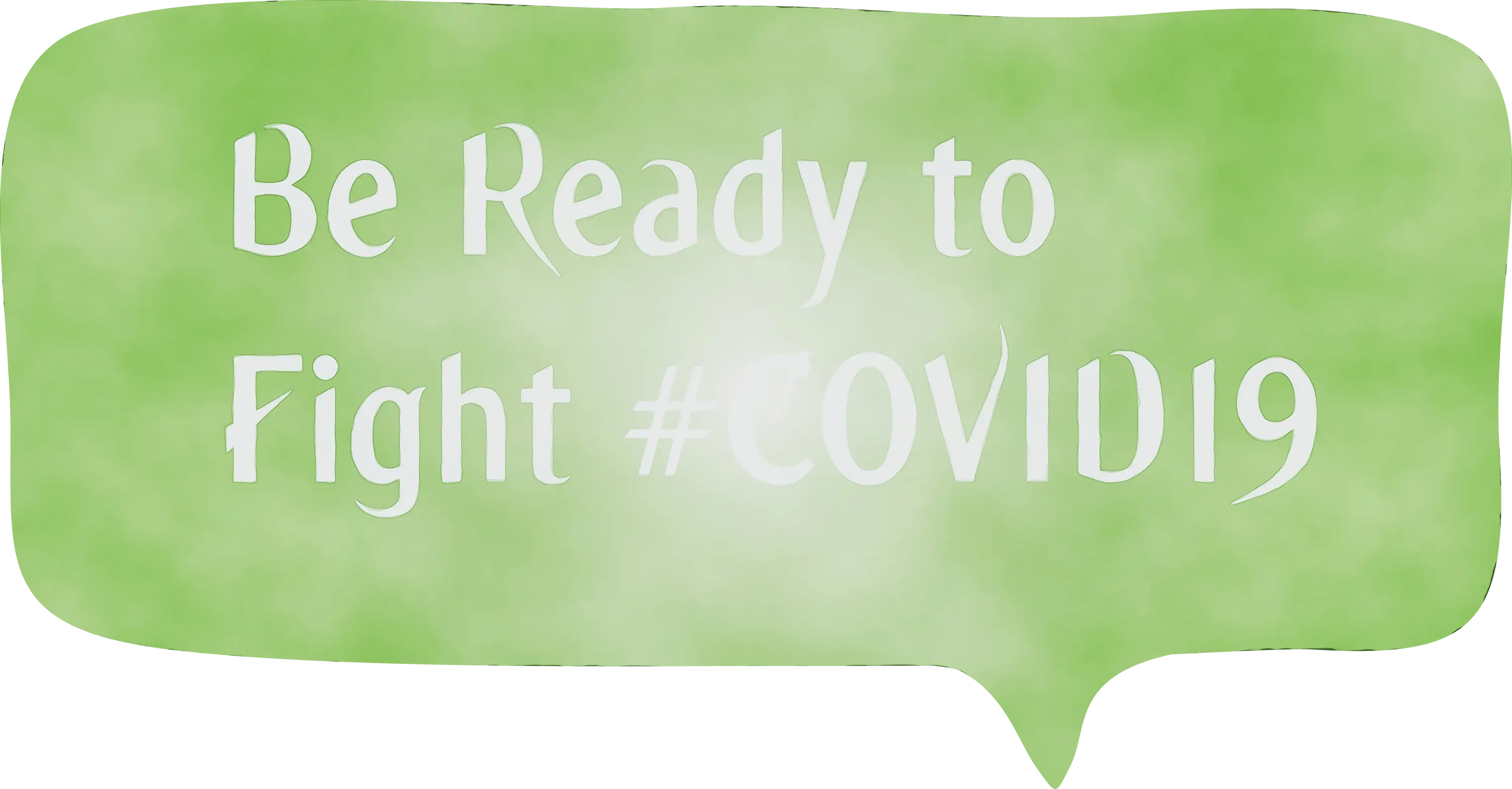 Green Speech Bubble with COVID-19 Message