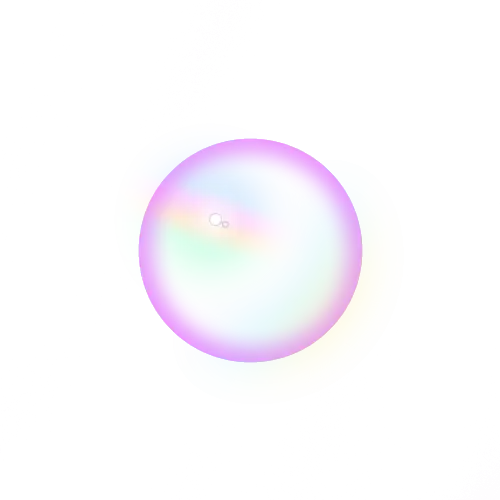 Transparent Soap Bubble with Rainbow Reflection