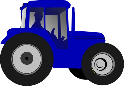 Blue Tractor Illustration