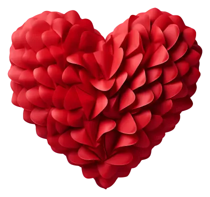 Red Layered Petal Heart Design
