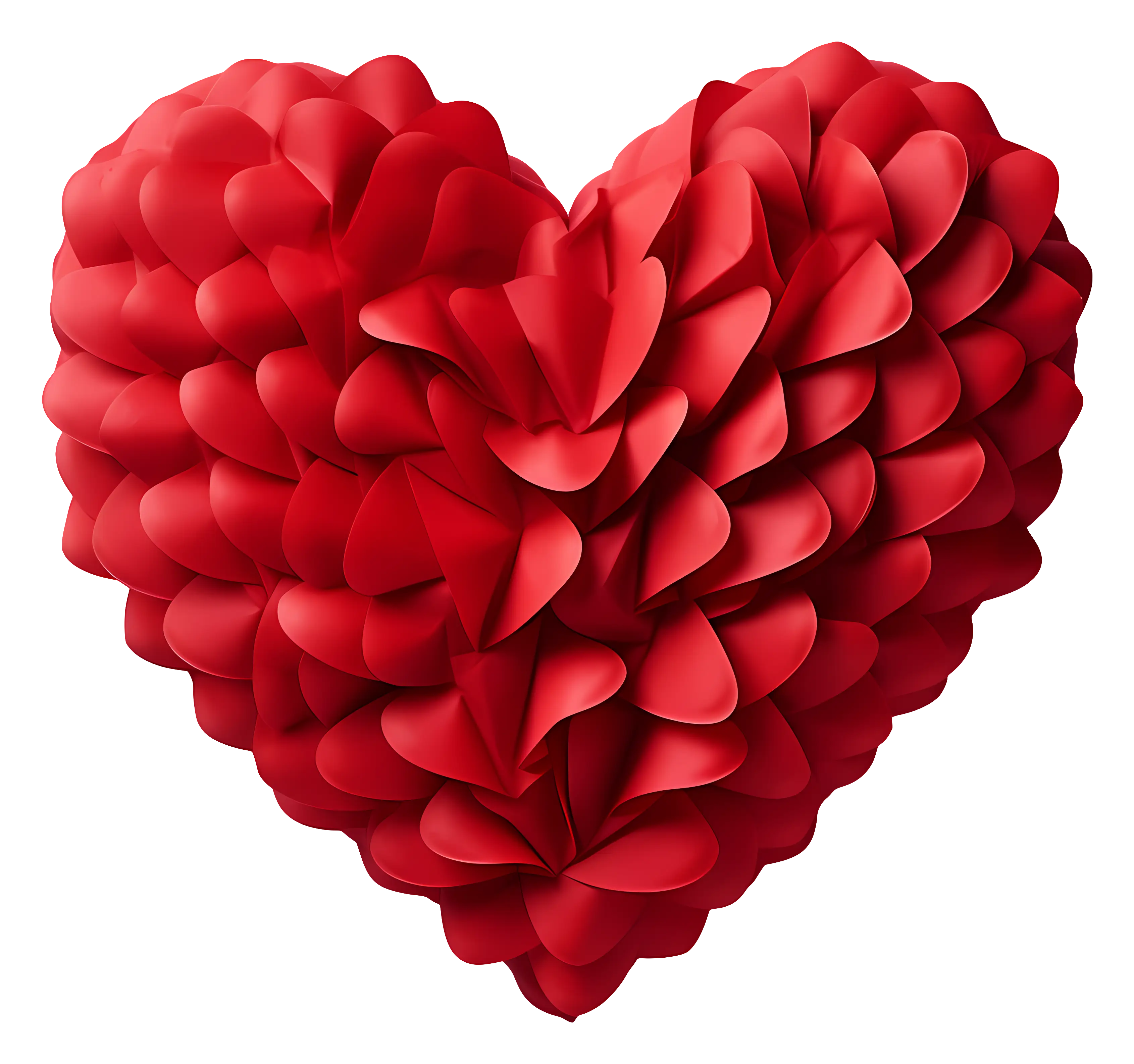 Red Layered Petal Heart Design