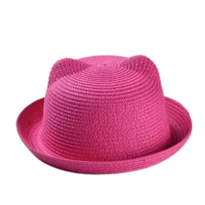 Cute Pink Woven Hat with Stylish Design