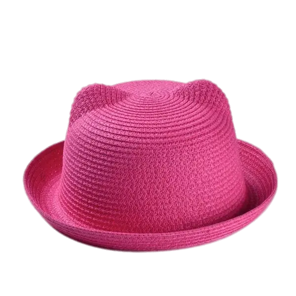 Cute Pink Woven Hat with Stylish Design