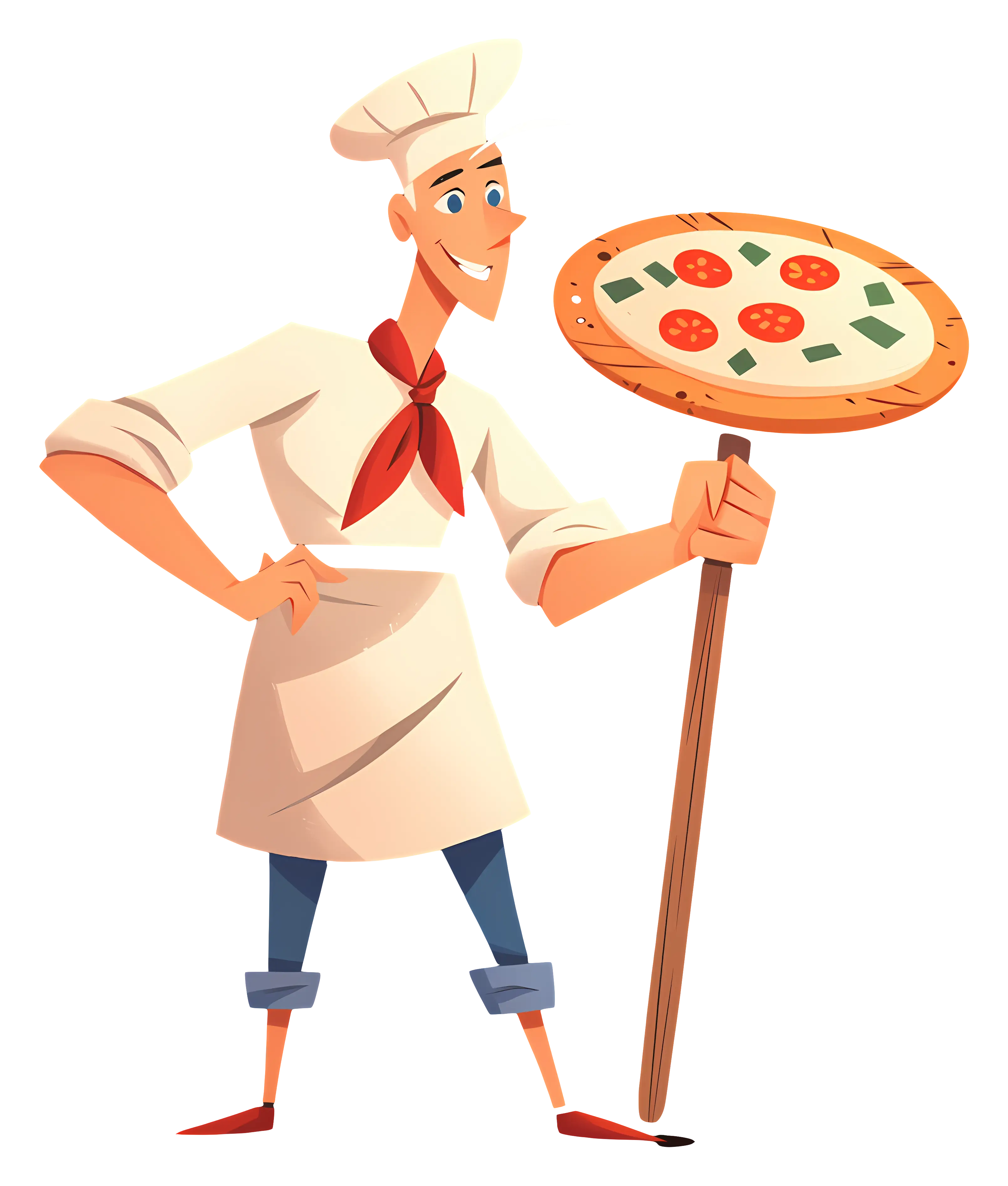 Chef Holding a Fresh Pizza