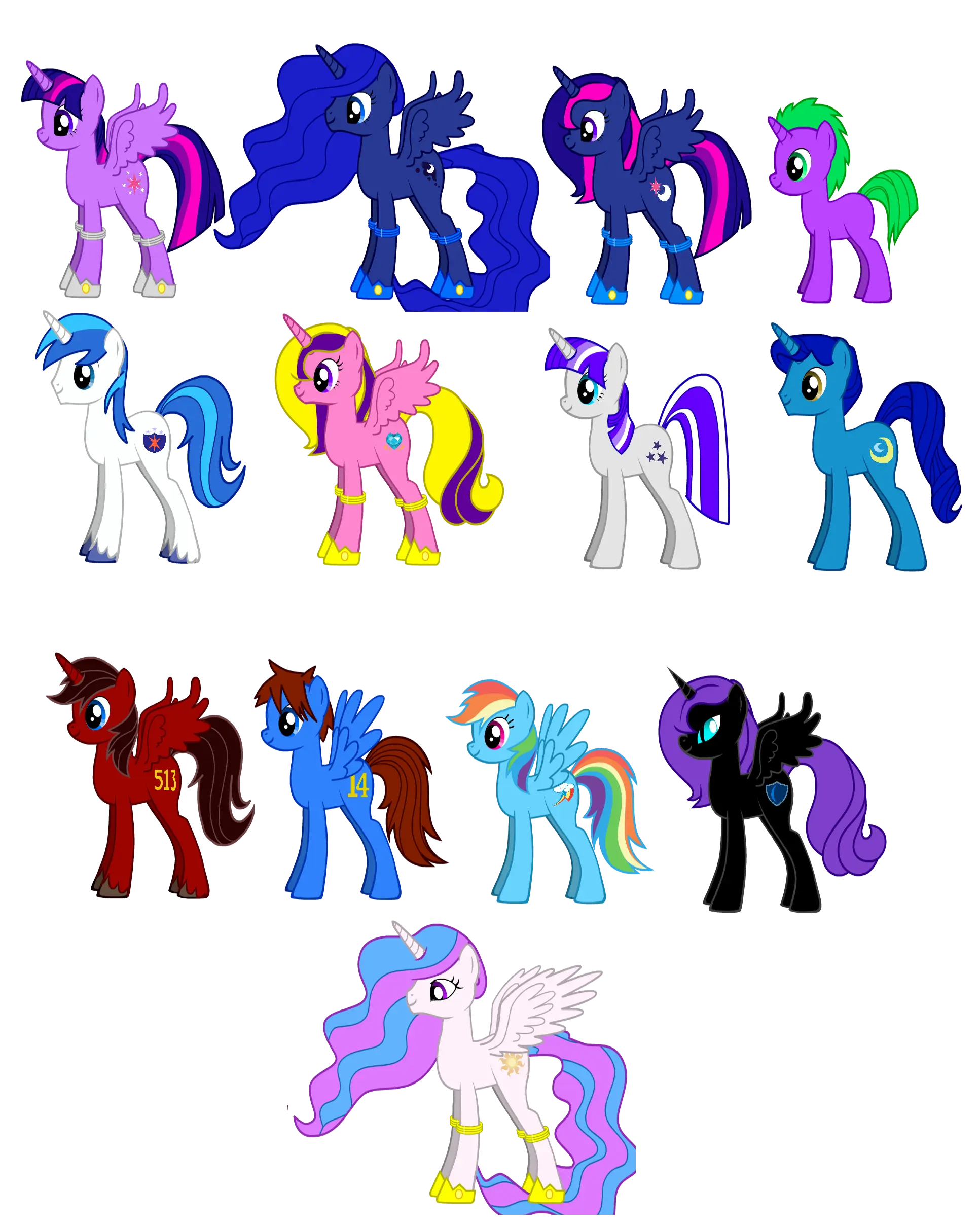Colorful Pony Characters