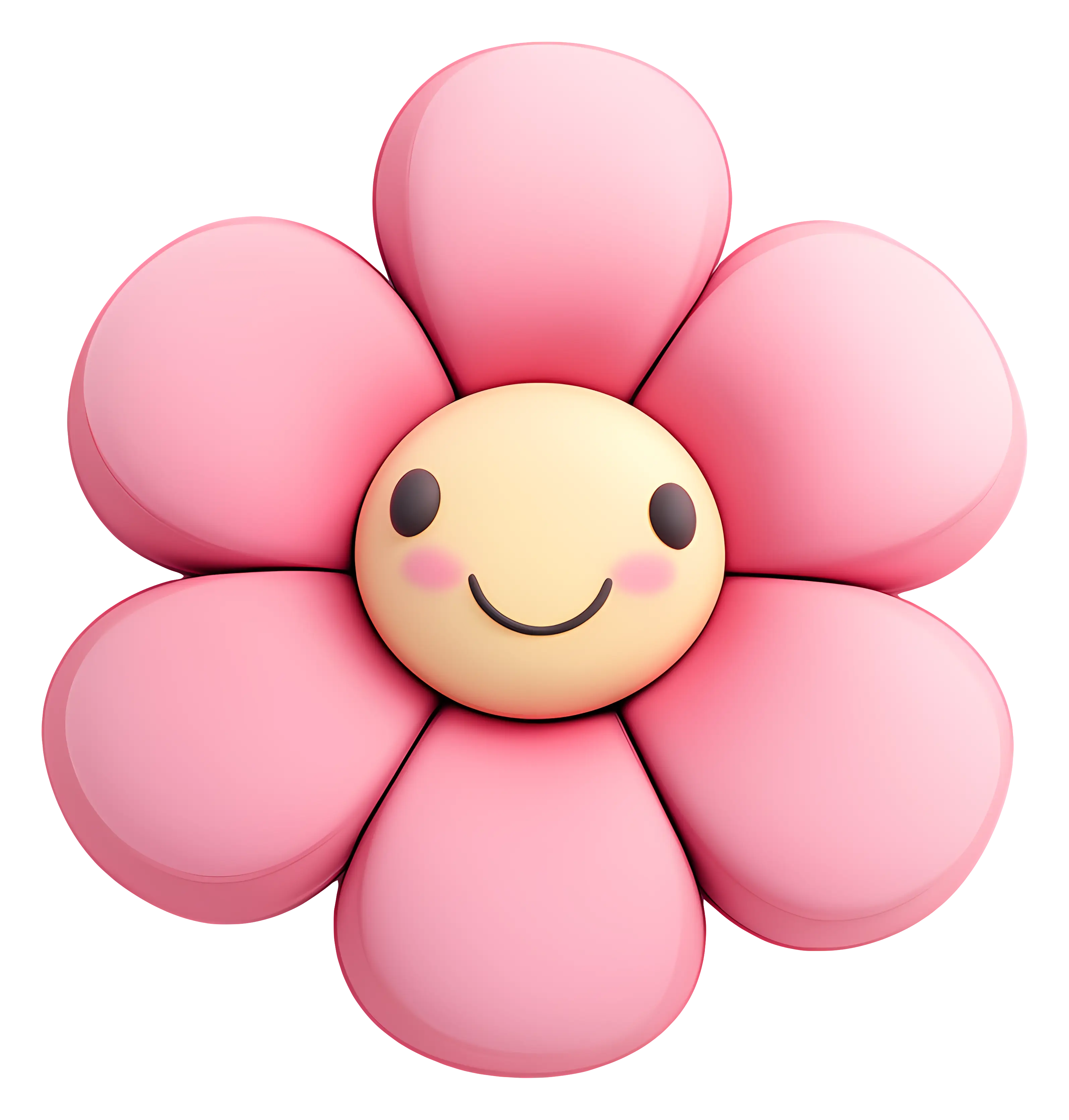 Smiling Pink Flower Cartoon