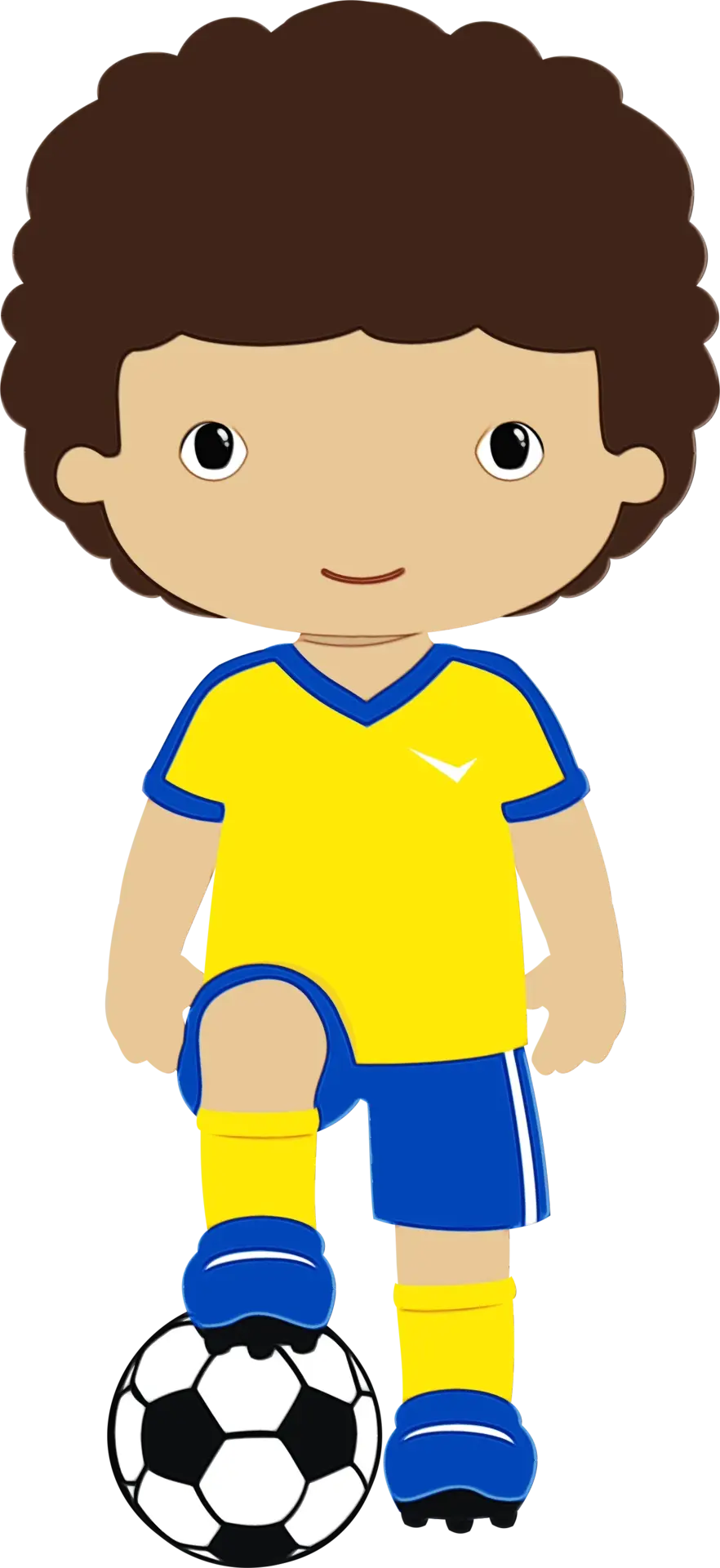 Cartoon Soccer Player with Ball Illustration