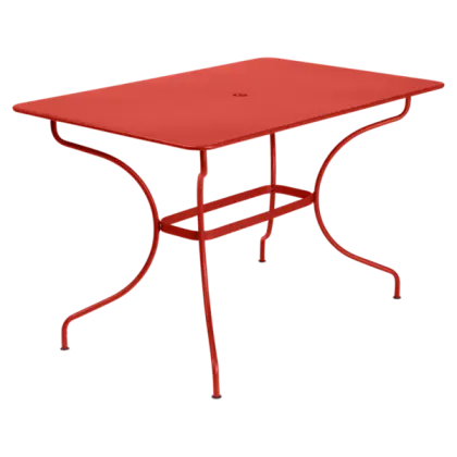 Red Metal Table for Modern Spaces