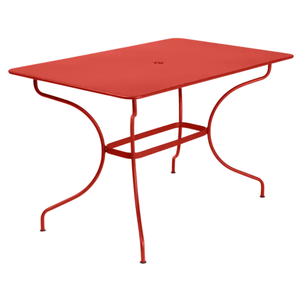 Red Metal Table for Modern Spaces