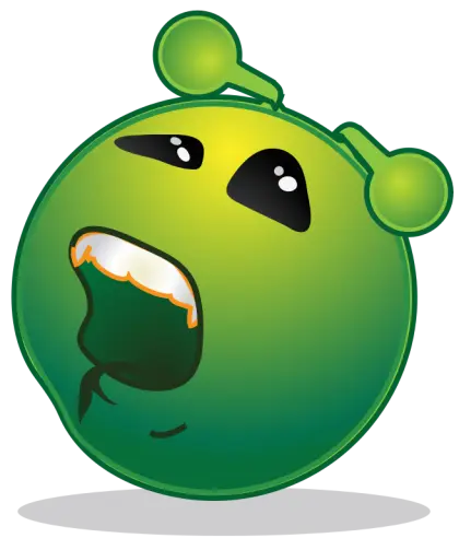 Cute Green Alien Cartoon