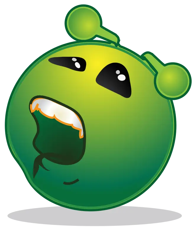 Cute Green Alien Cartoon