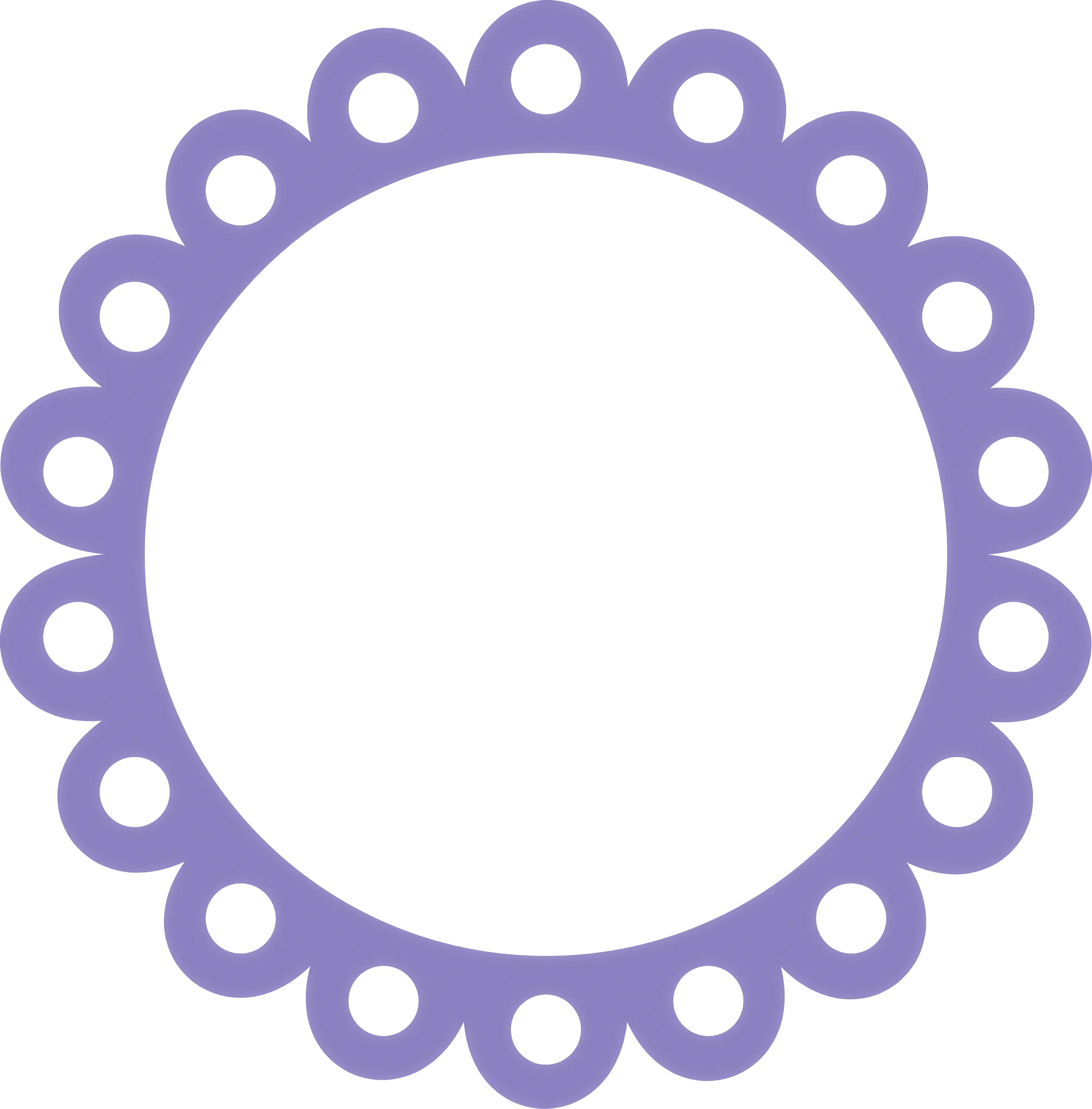 Purple Circular Frame with Holes