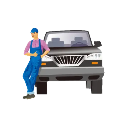 Mechanic Leaning on Car