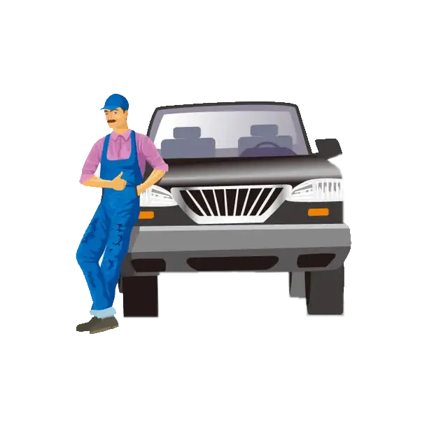 Mechanic Leaning on Car