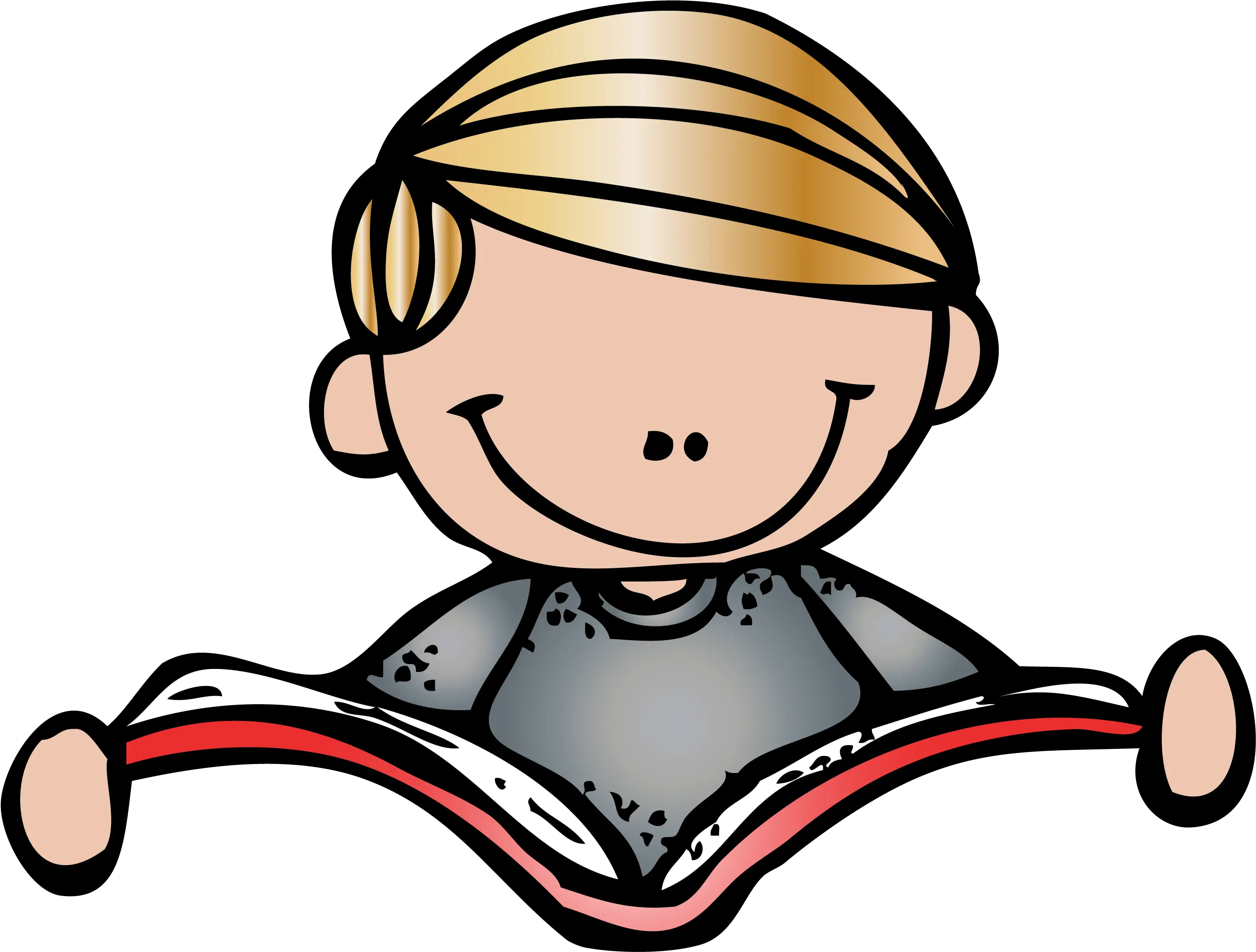 Smiling Child Reading a Book Illustration