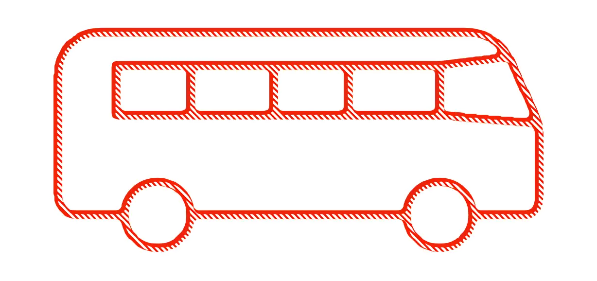 Red Bus Outline Drawing Illustration
