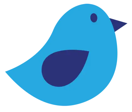 Cute Blue Bird Cartoon Illustration