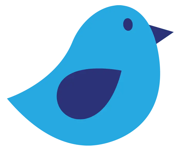 Cute Blue Bird Cartoon Illustration