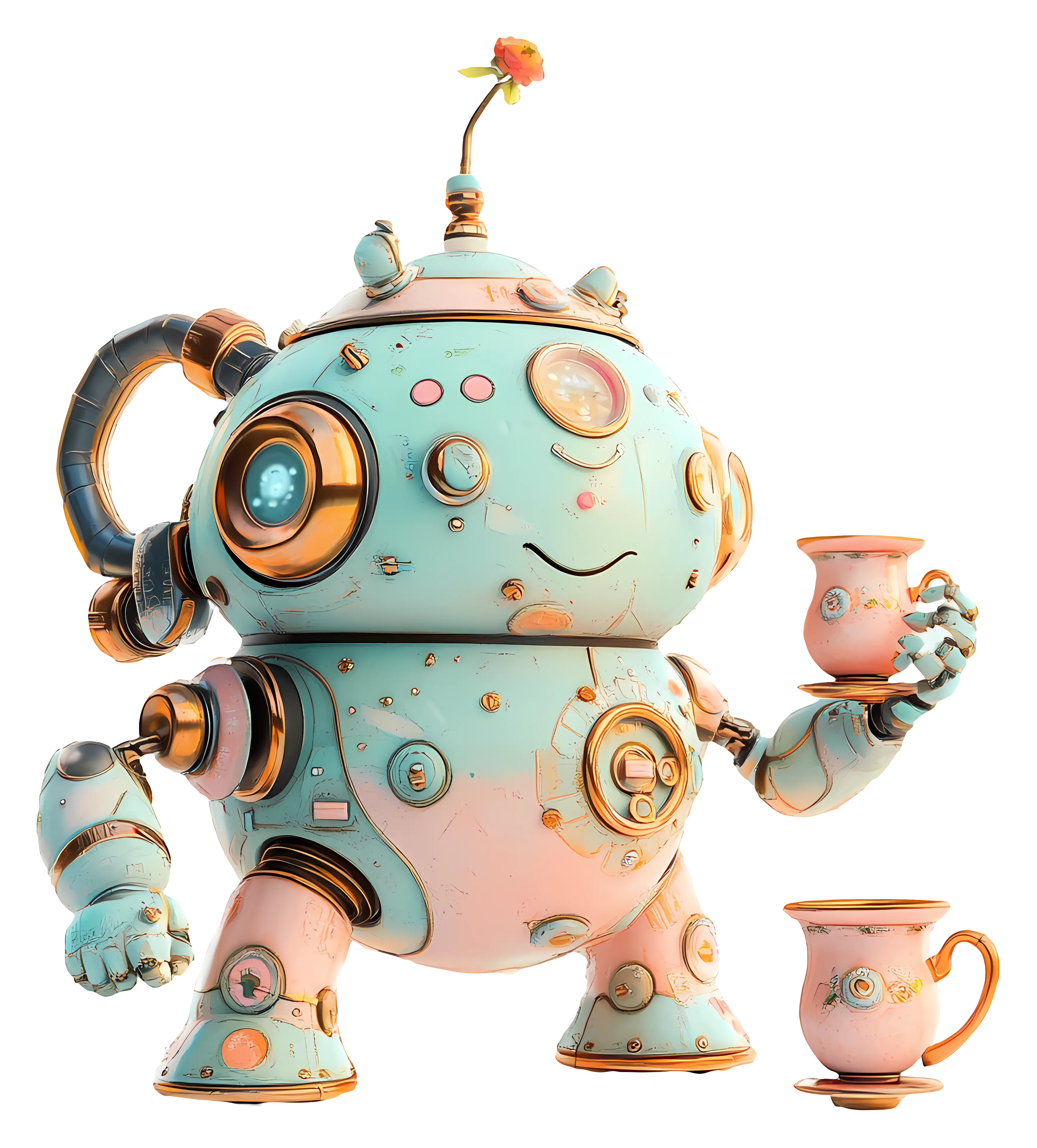 Friendly Robot Serving Tea