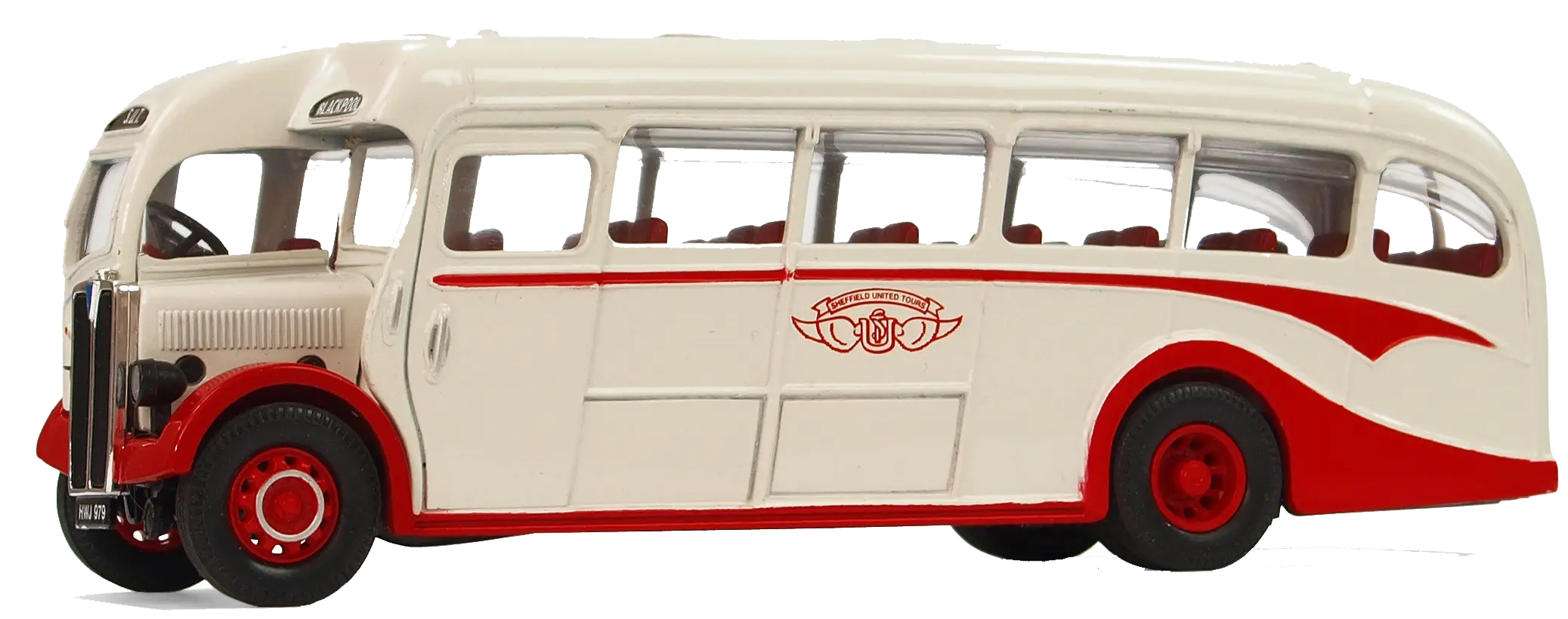 Vintage Red and White Bus