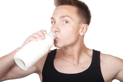 Man Drinking Milk