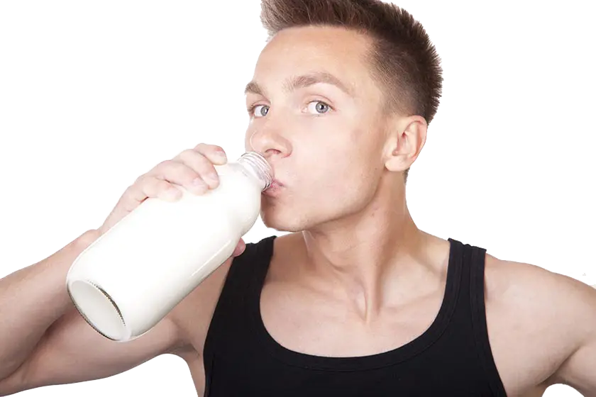 Man Drinking Milk
