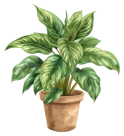 Beautiful Potted Indoor Plant with Lush Green Leaves