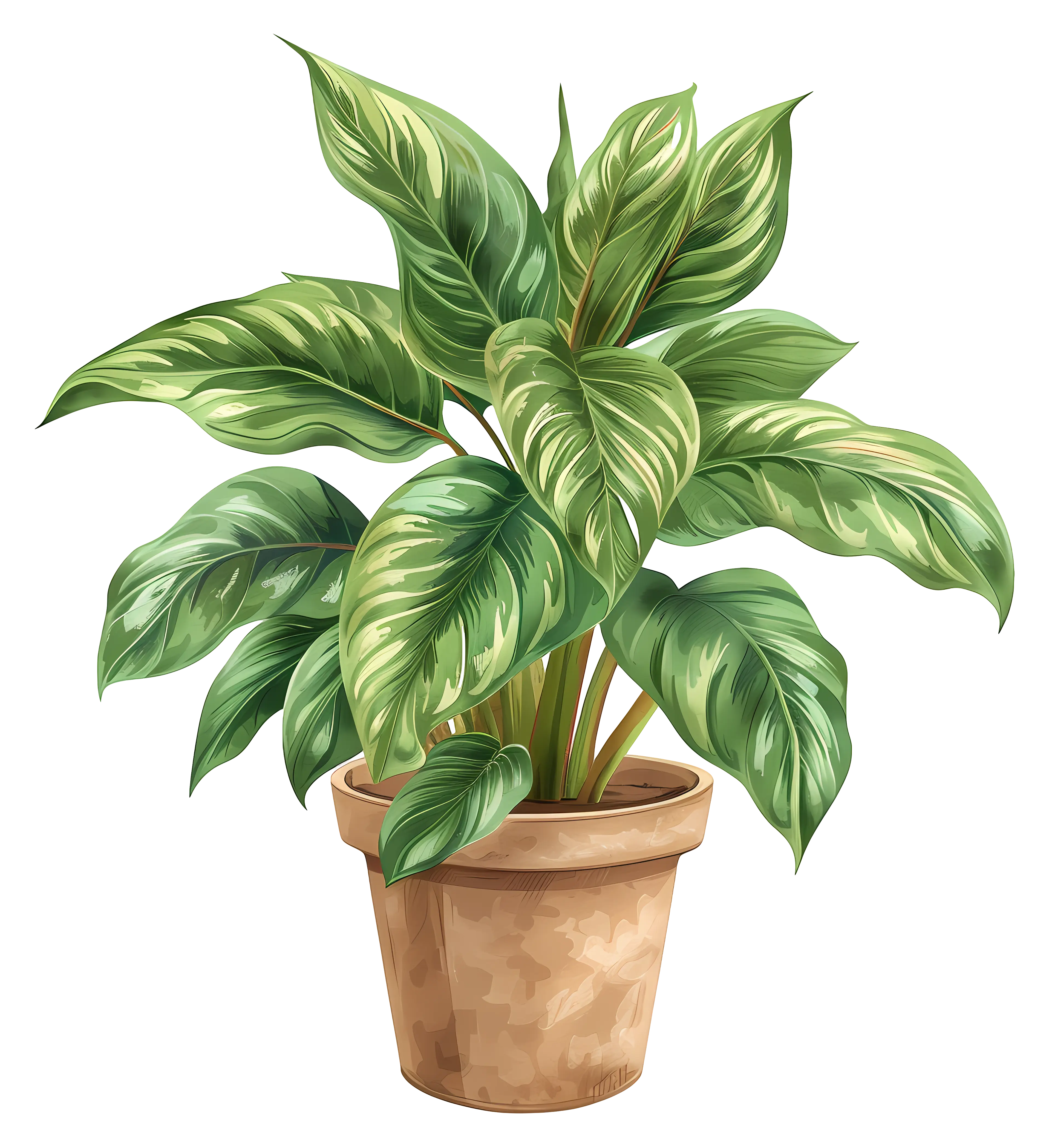 Beautiful Potted Indoor Plant with Lush Green Leaves