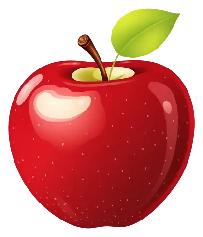 Glossy Red Apple Illustration