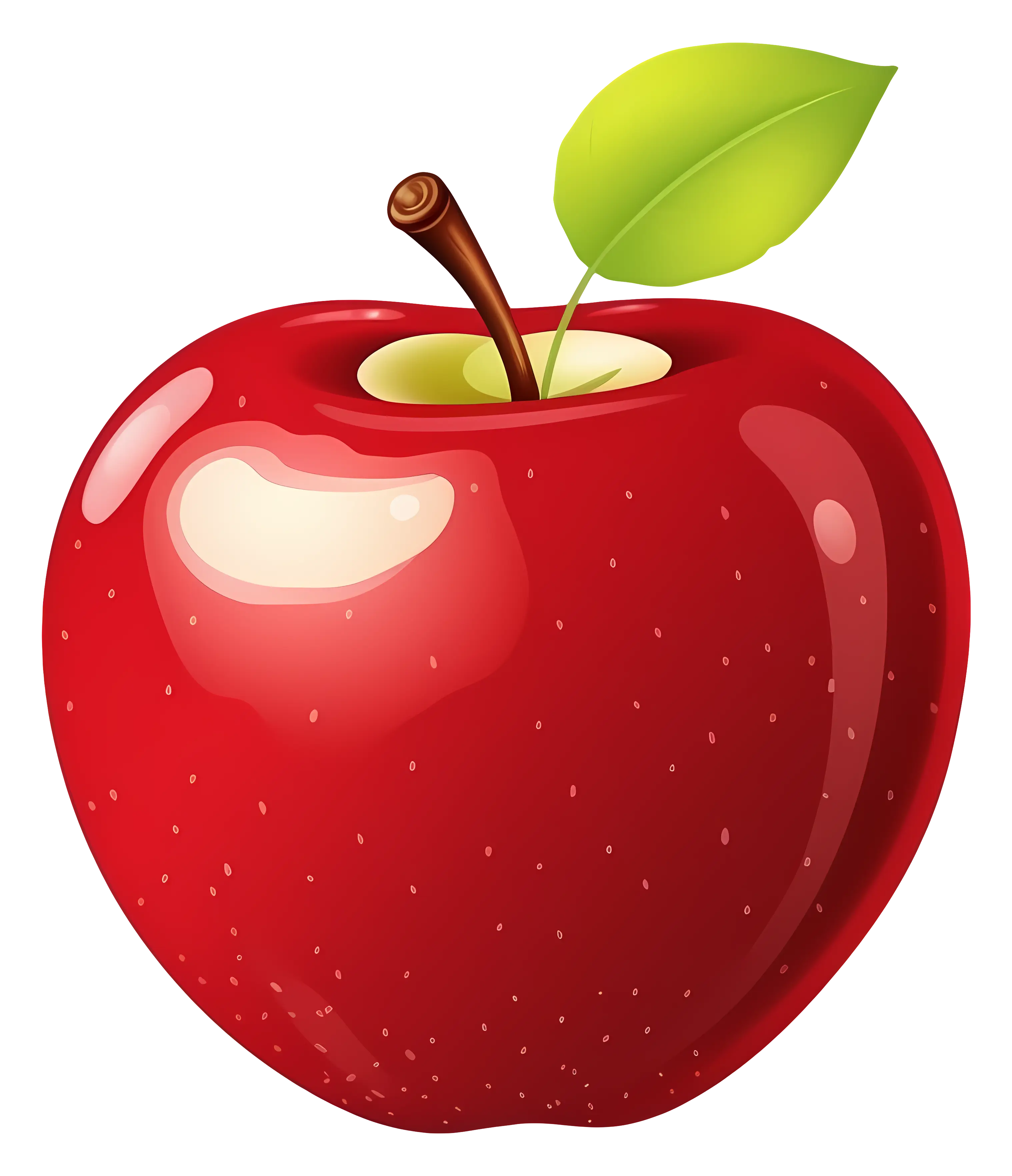 Glossy Red Apple Illustration