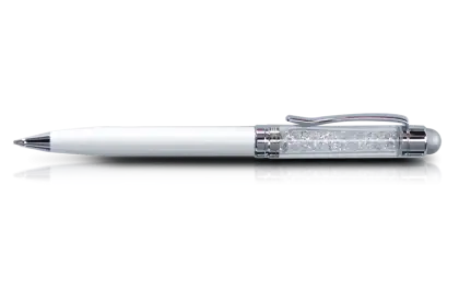 White Pen with Metallic Design