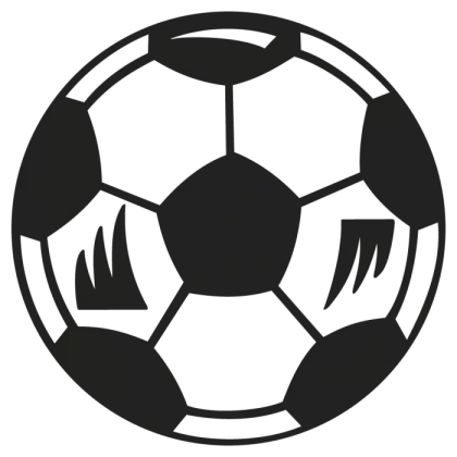 Soccer Ball Graphic Icon in Black and White