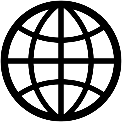 Black Globe Icon Representing the World