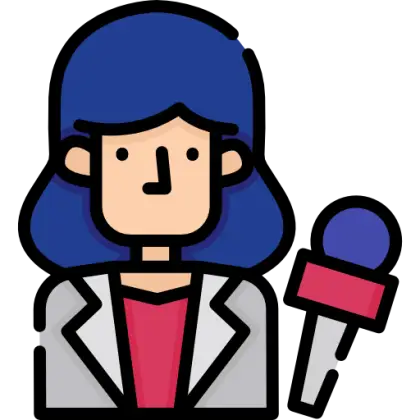 Female Reporter with Microphone