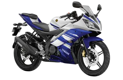 Blue and White Yamaha Motorcycle