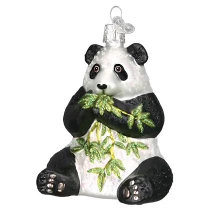 Panda Eating Bamboo Ornament
