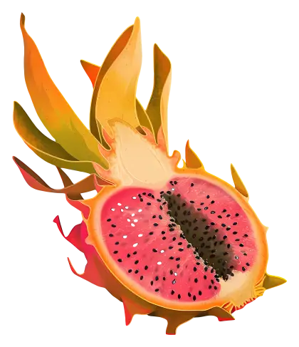 Sliced Dragon Fruit with Vibrant Colors
