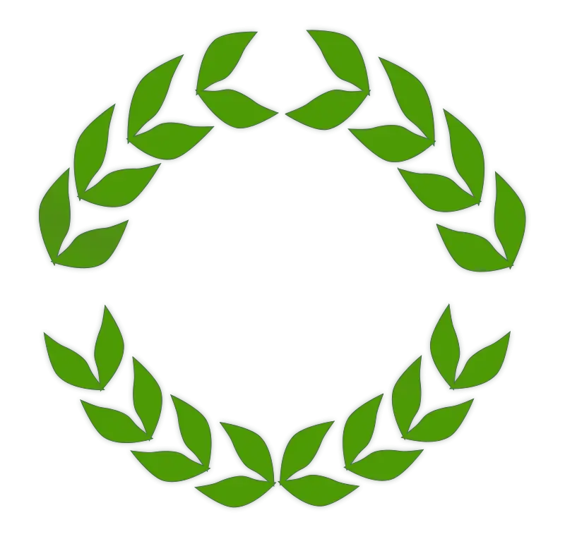 Green Laurel Wreath Decoration Design