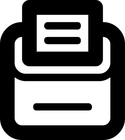Black and White Paper Document Icon Illustration