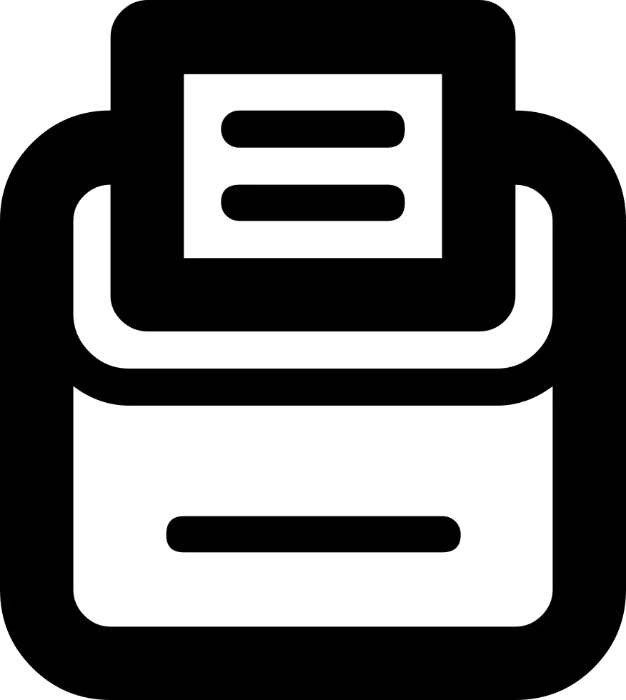 Black and White Paper Document Icon Illustration