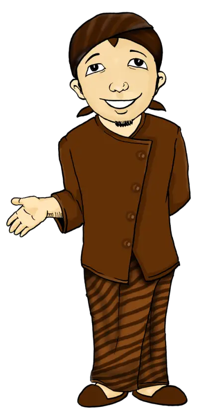 Friendly Cartoon Character in Brown Outfit