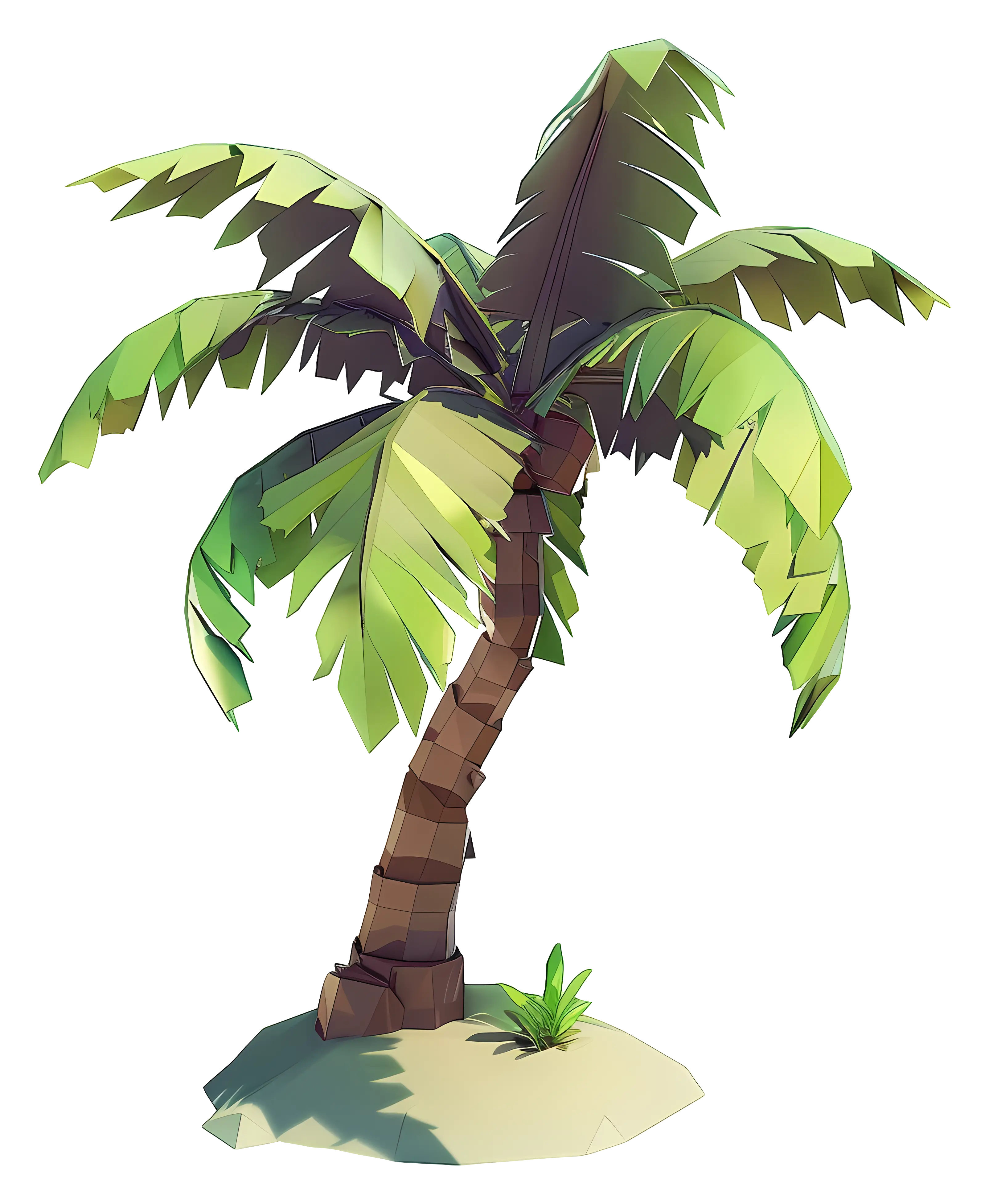 Cartoon Style Tropical Palm Tree