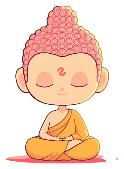 Meditating Monk Cartoon Illustration