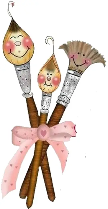 Cute Smiling Paintbrushes