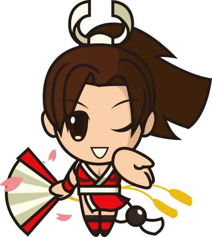 Winking Anime Girl with Fan