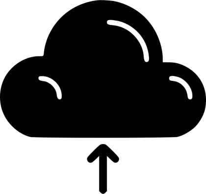 Black Cloud Upload Icon Design