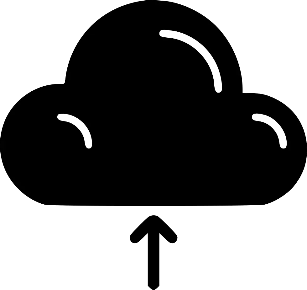 Black Cloud Upload Icon Design