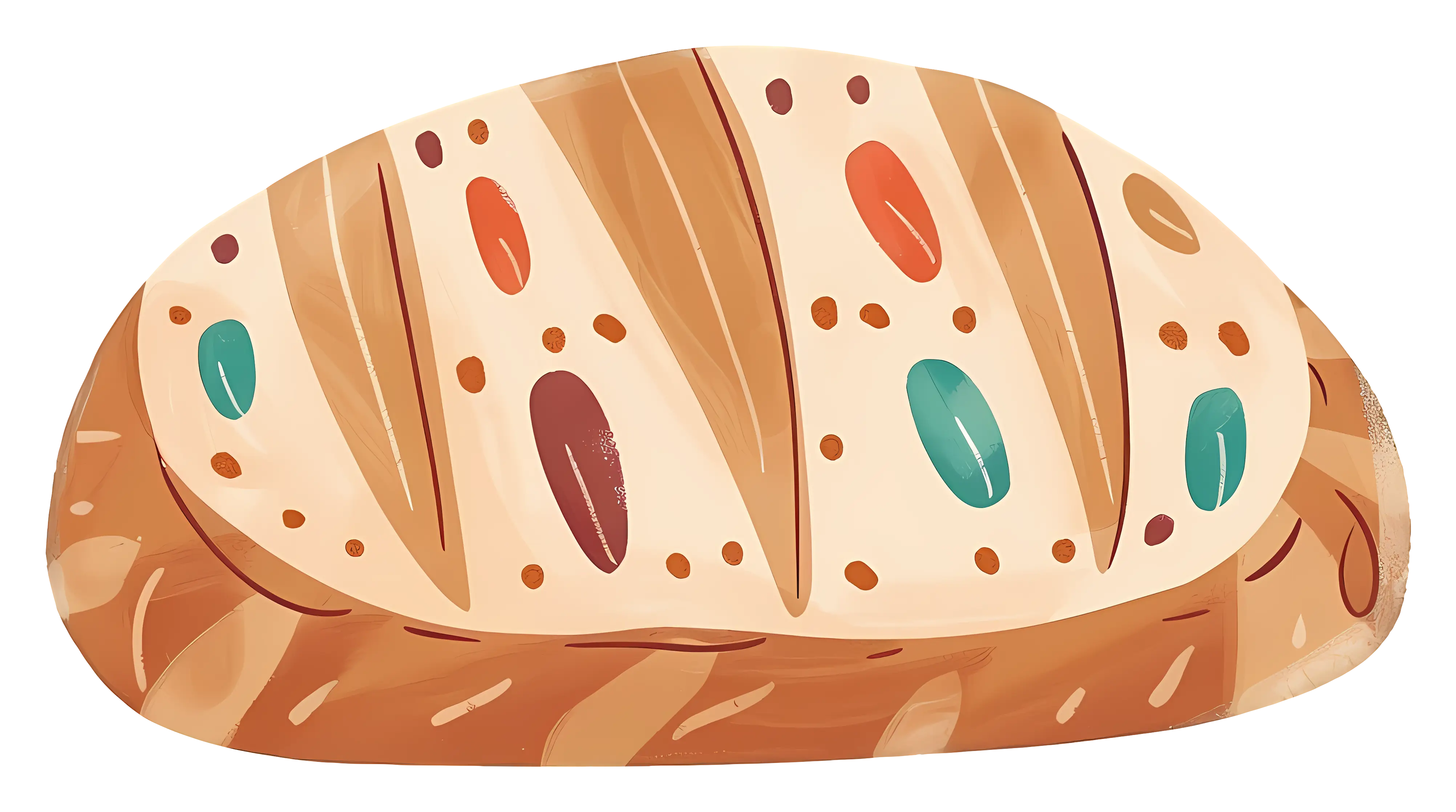 Cartoon Loaf of Bread Illustration