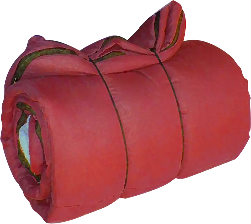 Rolled Red Sleeping Bag